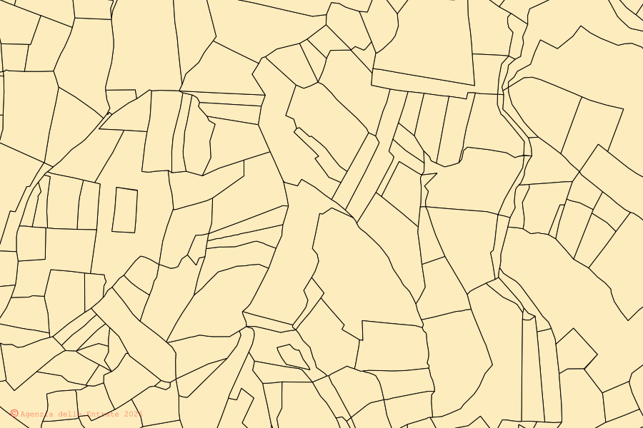Mappa catastale del centro di Bistagno: particelle e fabbricati, cartografia Agenzia delle Entrate