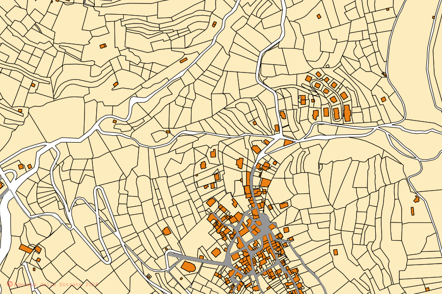 Mappa catastale del centro di Blessagno: particelle e fabbricati, cartografia Agenzia delle Entrate