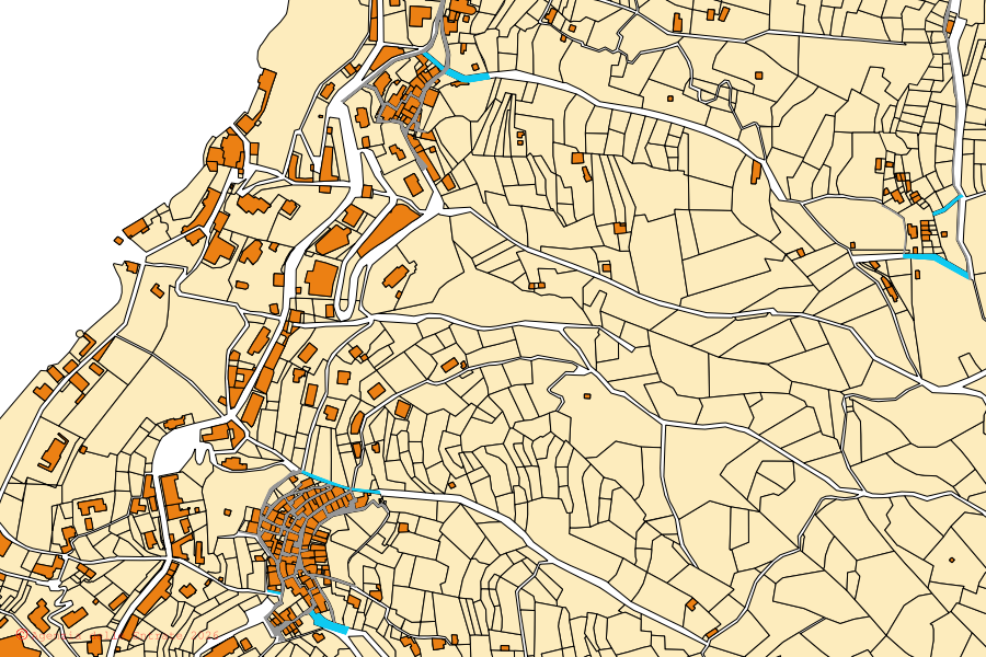 Mappa catastale del centro di Blevio: particelle e fabbricati, cartografia Agenzia delle Entrate