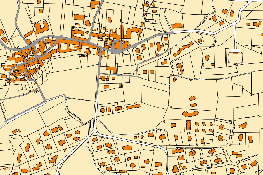 Mappa catastale del centro di Bodio Lomnago: particelle e fabbricati, cartografia Agenzia delle Entrate