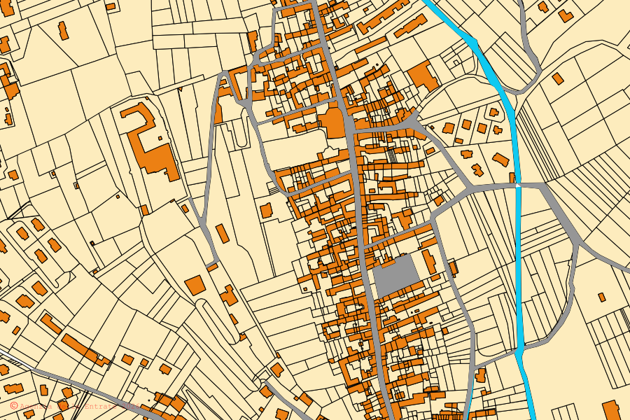 Mappa catastale del centro di Bollengo: particelle e fabbricati, cartografia Agenzia delle Entrate