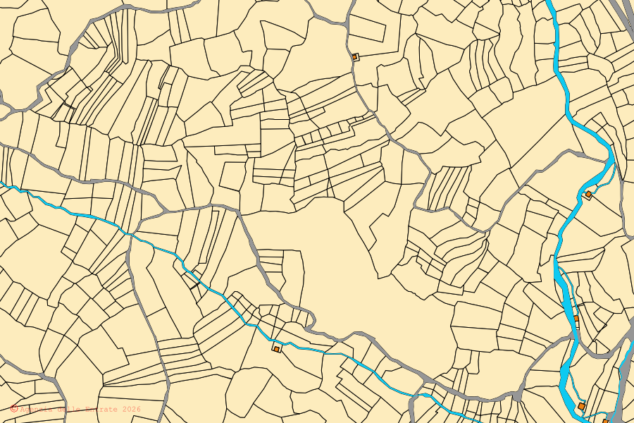 Mappa catastale del centro di Bolotana: particelle e fabbricati, cartografia Agenzia delle Entrate