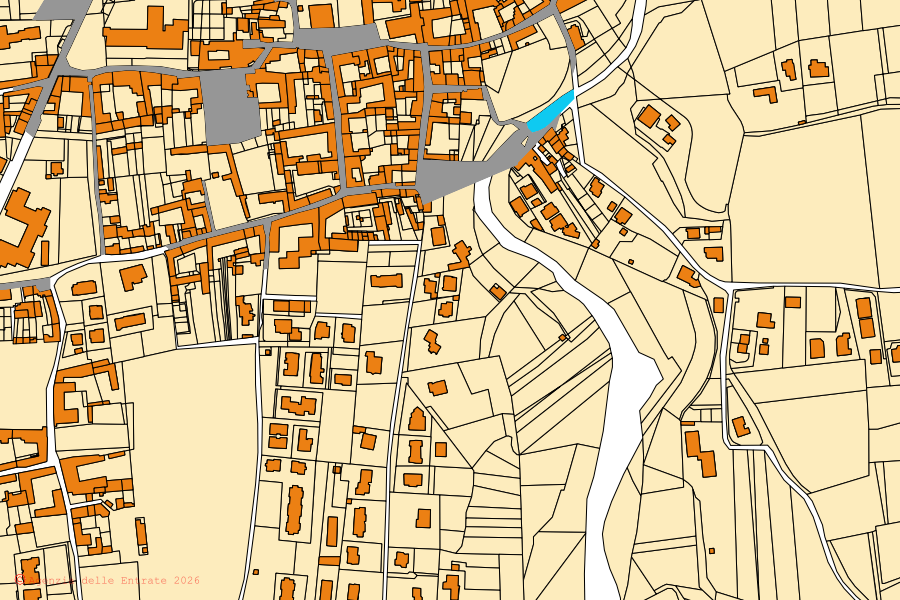 Mappa catastale del centro di Bonate Sotto: particelle e fabbricati, cartografia Agenzia delle Entrate