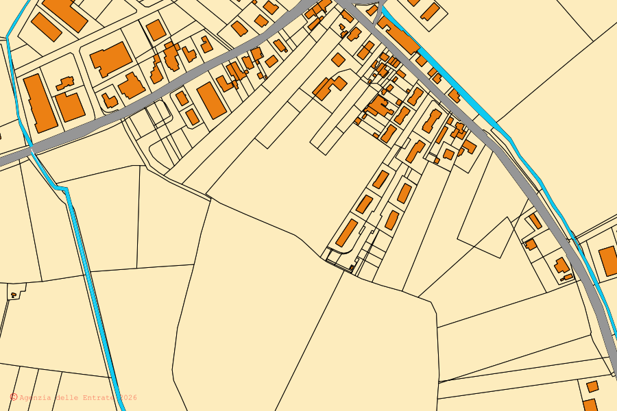 Mappa catastale del centro di Bonavigo: particelle e fabbricati, cartografia Agenzia delle Entrate
