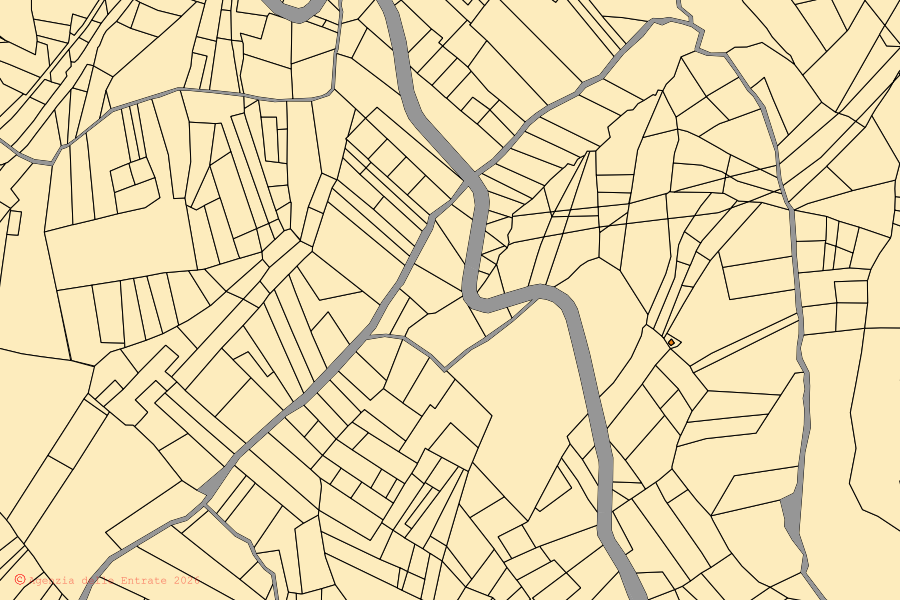 Mappa catastale del centro di Bonefro: particelle e fabbricati, cartografia Agenzia delle Entrate