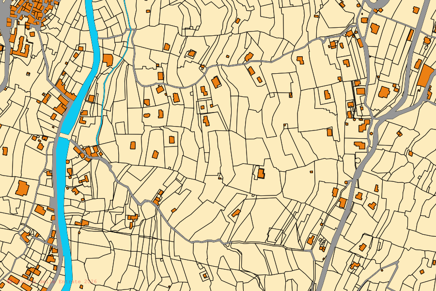 Mappa catastale del centro di Bordighera: particelle e fabbricati, cartografia Agenzia delle Entrate
