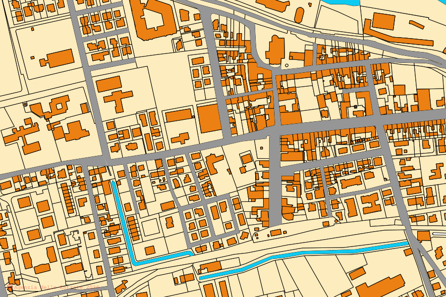 Mappa catastale del centro di Boretto: particelle e fabbricati, cartografia Agenzia delle Entrate