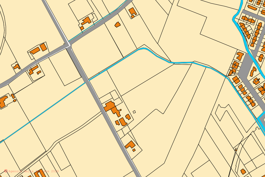 Mappa catastale del centro di Borgo Mantovano: particelle e fabbricati, cartografia Agenzia delle Entrate