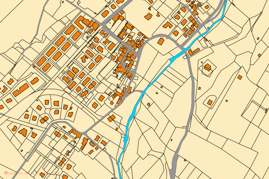 Mappa catastale del centro di Borgo San Lorenzo: particelle e fabbricati, cartografia Agenzia delle Entrate