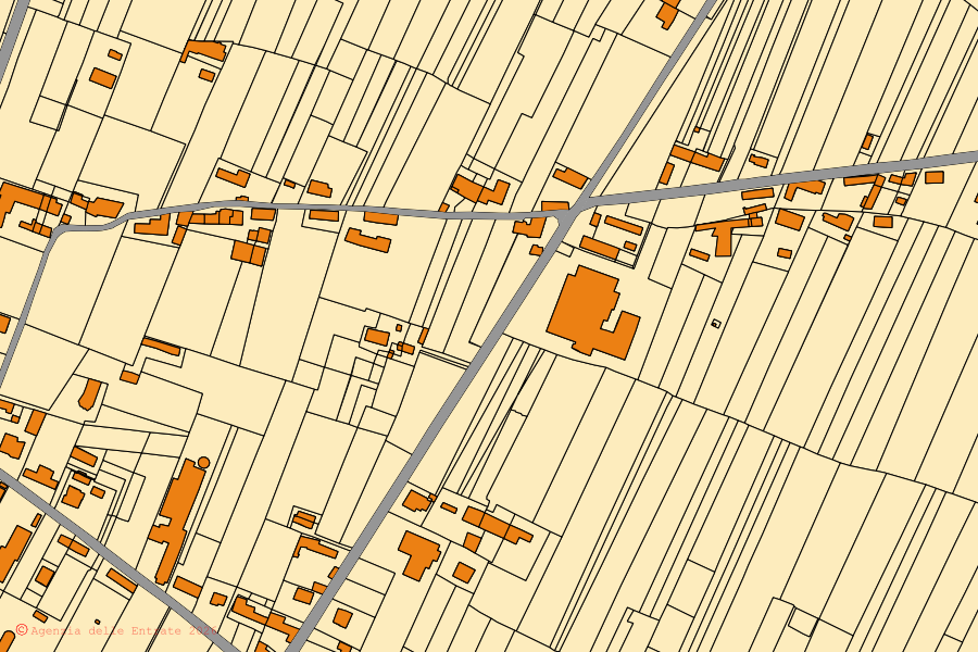 Mappa catastale del centro di Borgo San Martino: particelle e fabbricati, cartografia Agenzia delle Entrate