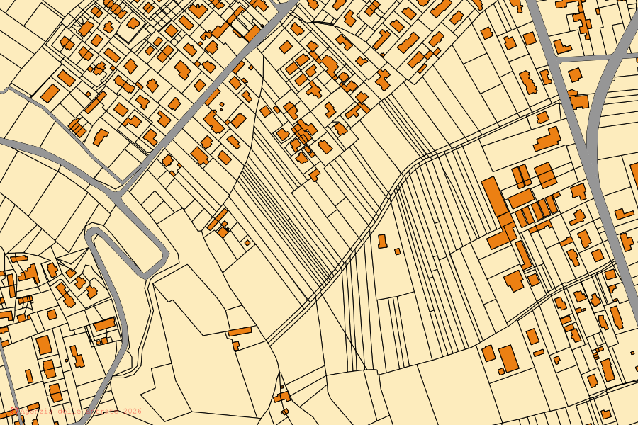 Mappa catastale del centro di Borgo Ticino: particelle e fabbricati, cartografia Agenzia delle Entrate