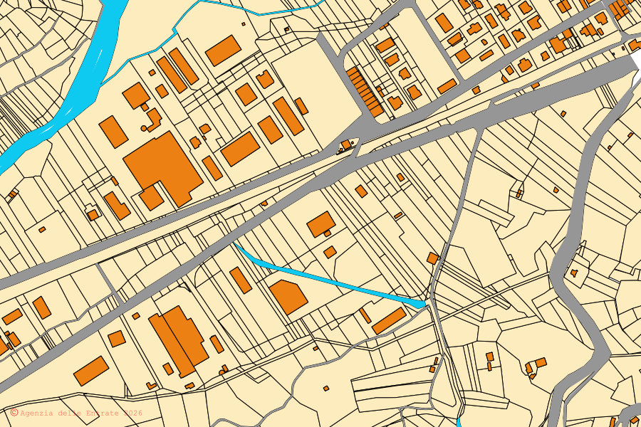 Mappa catastale del centro di Borgo Velino: particelle e fabbricati, cartografia Agenzia delle Entrate