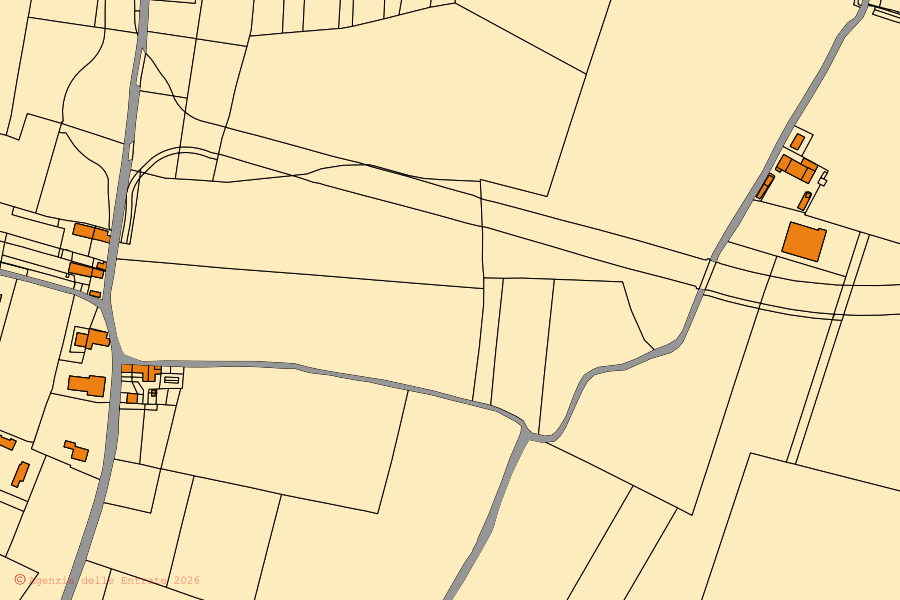 Mappa catastale del centro di Borgo Veneto: particelle e fabbricati, cartografia Agenzia delle Entrate