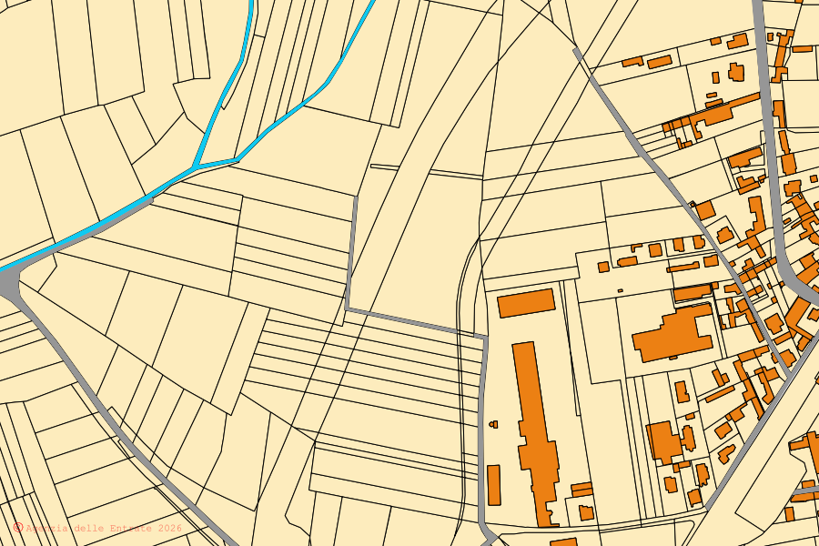 Mappa catastale del centro di Borgo Vercelli: particelle e fabbricati, cartografia Agenzia delle Entrate