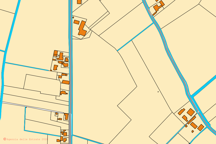 Mappa catastale del centro di Borgo Virgilio: particelle e fabbricati, cartografia Agenzia delle Entrate