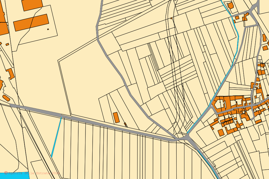 Mappa catastale del centro di Borgofranco d'Ivrea: particelle e fabbricati, cartografia Agenzia delle Entrate