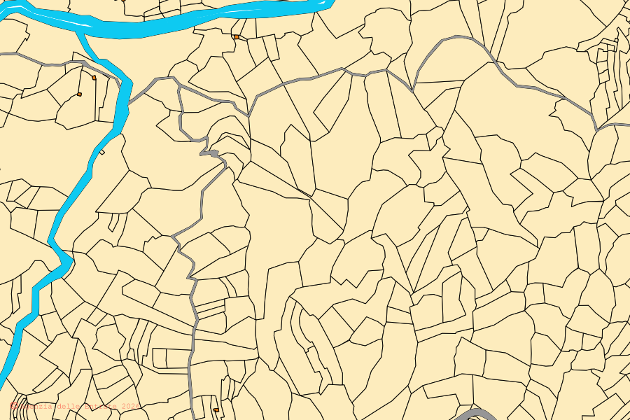 Mappa catastale del centro di Borgomaro: particelle e fabbricati, cartografia Agenzia delle Entrate