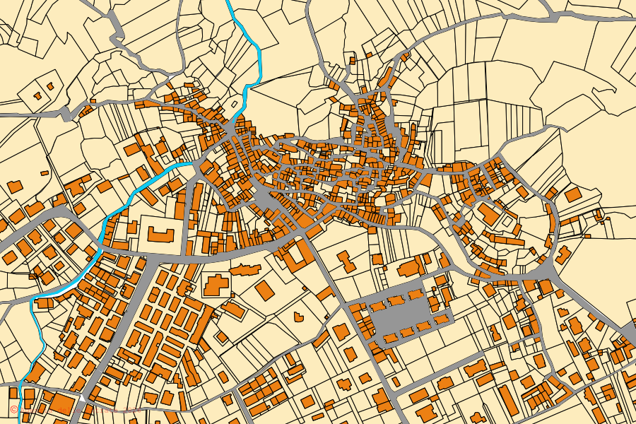 Mappa catastale del centro di Borgorose: particelle e fabbricati, cartografia Agenzia delle Entrate
