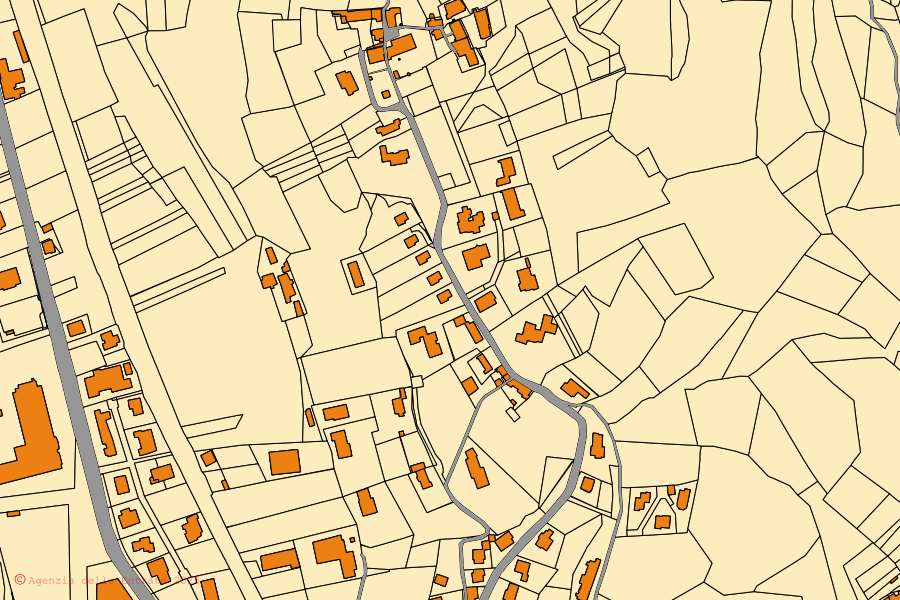Mappa catastale del centro di Borgosesia: particelle e fabbricati, cartografia Agenzia delle Entrate