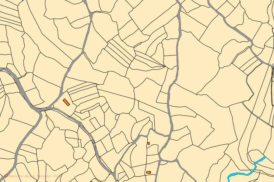 Mappa catastale del centro di Boroneddu: particelle e fabbricati, cartografia Agenzia delle Entrate