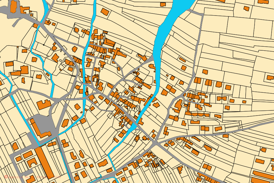 Mappa catastale del centro di Borso del Grappa: particelle e fabbricati, cartografia Agenzia delle Entrate