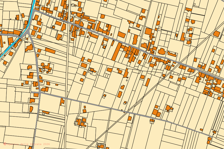 Mappa catastale del centro di Boscoreale: particelle e fabbricati, cartografia Agenzia delle Entrate