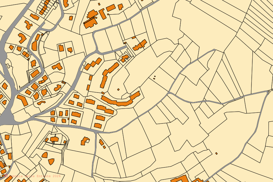Mappa catastale del centro di Bosisio Parini: particelle e fabbricati, cartografia Agenzia delle Entrate