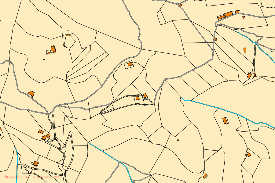 Mappa catastale del centro di Bovegno: particelle e fabbricati, cartografia Agenzia delle Entrate