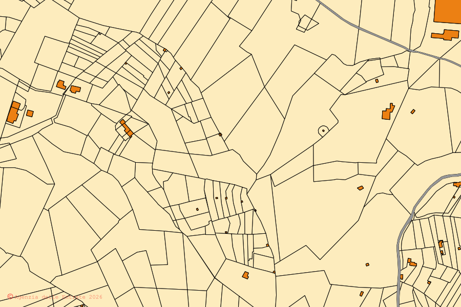 Mappa catastale del centro di Boves: particelle e fabbricati, cartografia Agenzia delle Entrate