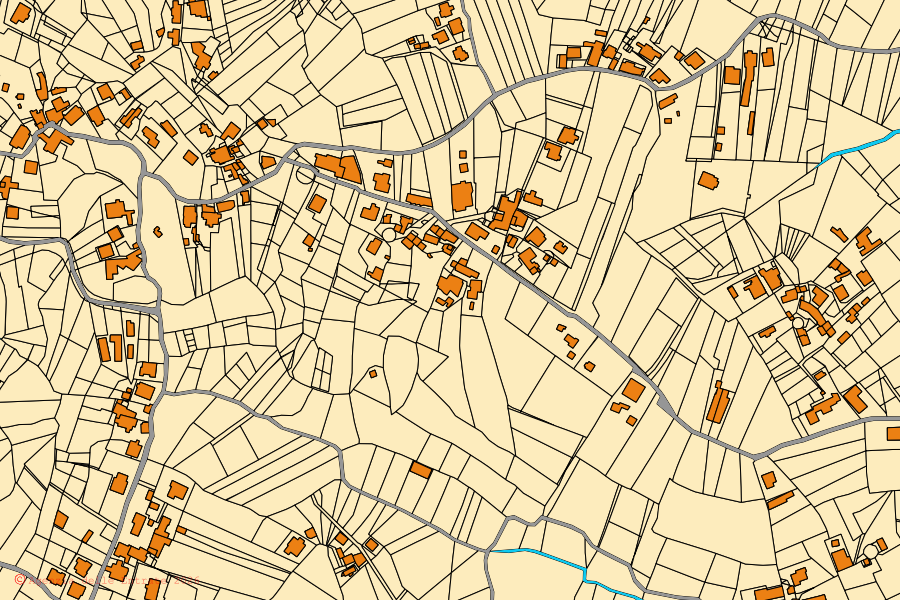Mappa catastale del centro di Boville Ernica: particelle e fabbricati, cartografia Agenzia delle Entrate