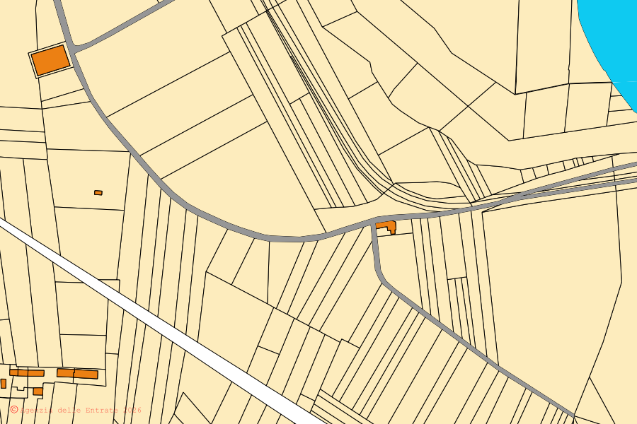 Mappa catastale del centro di Bozzole: particelle e fabbricati, cartografia Agenzia delle Entrate