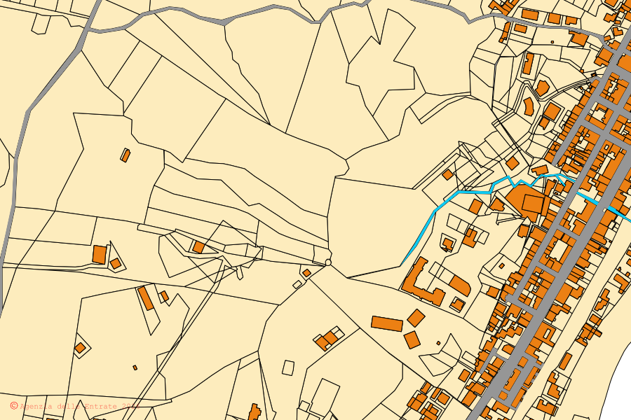 Mappa catastale del centro di Brancaleone: particelle e fabbricati, cartografia Agenzia delle Entrate