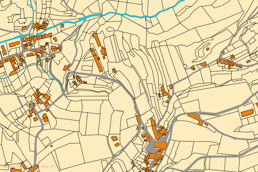 Mappa catastale del centro di Brendola: particelle e fabbricati, cartografia Agenzia delle Entrate
