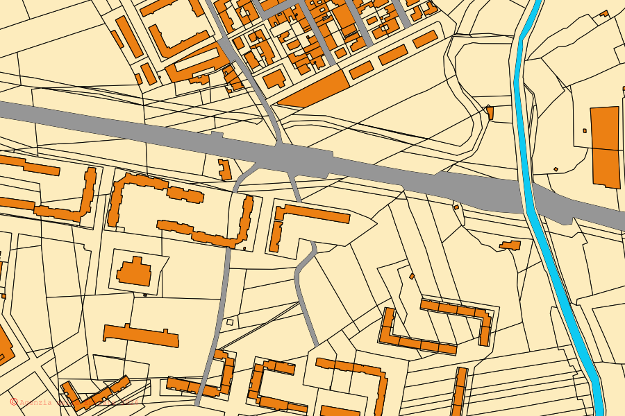 Mappa catastale del centro di Brindisi: particelle e fabbricati, cartografia Agenzia delle Entrate