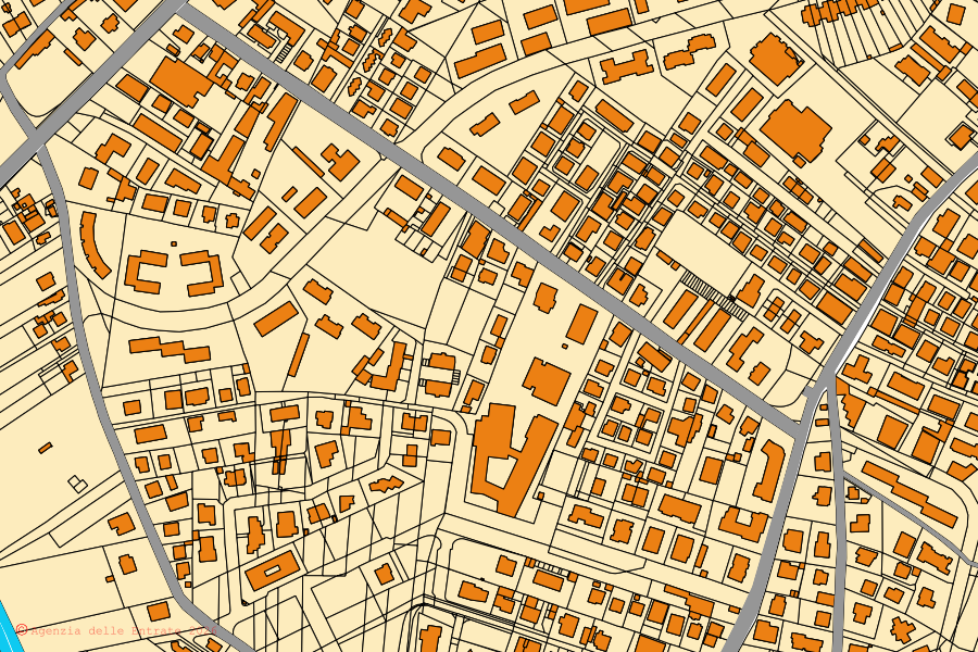 Mappa catastale del centro di Broni: particelle e fabbricati, cartografia Agenzia delle Entrate