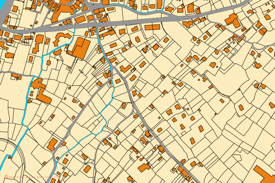 Mappa catastale del centro di Brugnato: particelle e fabbricati, cartografia Agenzia delle Entrate