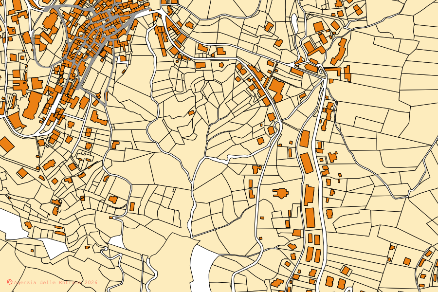 Mappa catastale del centro di Brunate: particelle e fabbricati, cartografia Agenzia delle Entrate