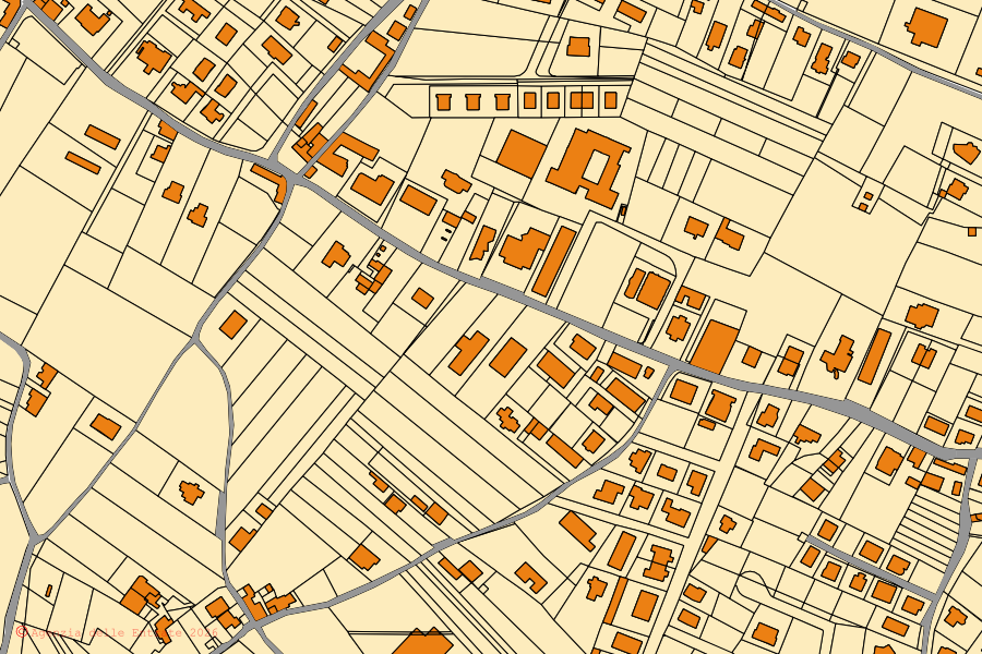 Mappa catastale del centro di Bucciano: particelle e fabbricati, cartografia Agenzia delle Entrate