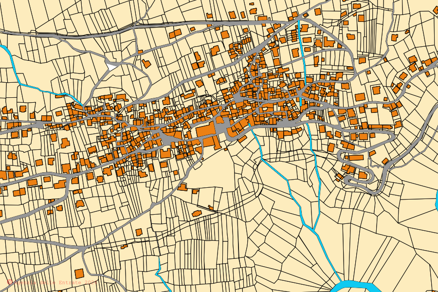 Mappa catastale del centro di Buglio in Monte: particelle e fabbricati, cartografia Agenzia delle Entrate
