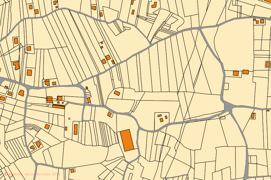Mappa catastale del centro di Buonabitacolo: particelle e fabbricati, cartografia Agenzia delle Entrate