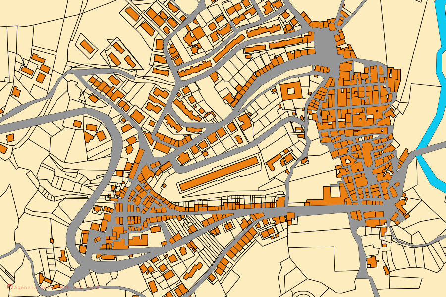 Mappa catastale del centro di Buonalbergo: particelle e fabbricati, cartografia Agenzia delle Entrate