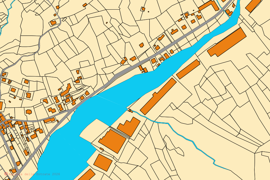 Mappa catastale del centro di Busalla: particelle e fabbricati, cartografia Agenzia delle Entrate
