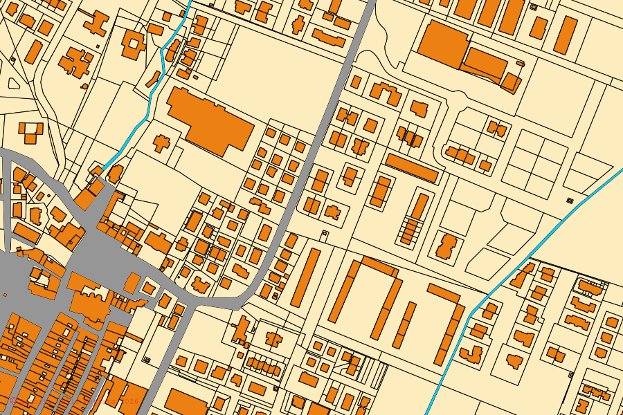 Mappa catastale del centro di Busseto: particelle e fabbricati, cartografia Agenzia delle Entrate