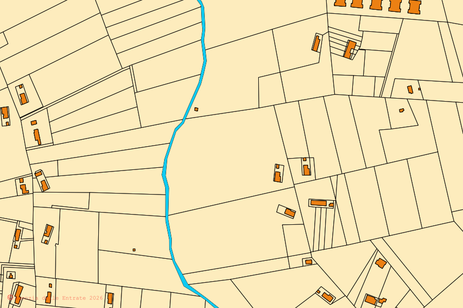 Mappa catastale del centro di Butera: particelle e fabbricati, cartografia Agenzia delle Entrate