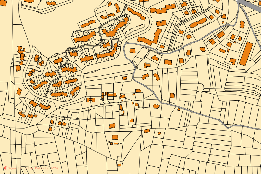 Mappa catastale del centro di Buttigliera Alta: particelle e fabbricati, cartografia Agenzia delle Entrate