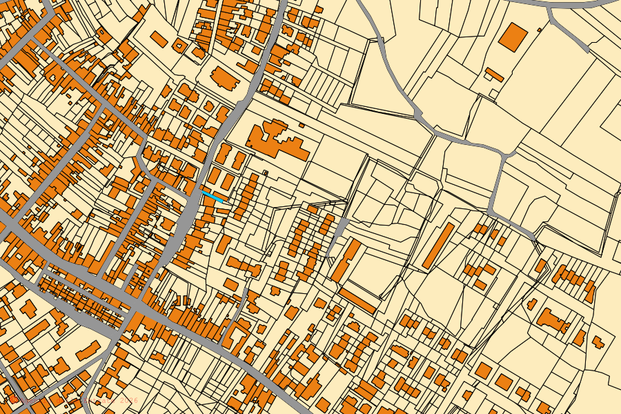 Mappa catastale del centro di Cabras: particelle e fabbricati, cartografia Agenzia delle Entrate