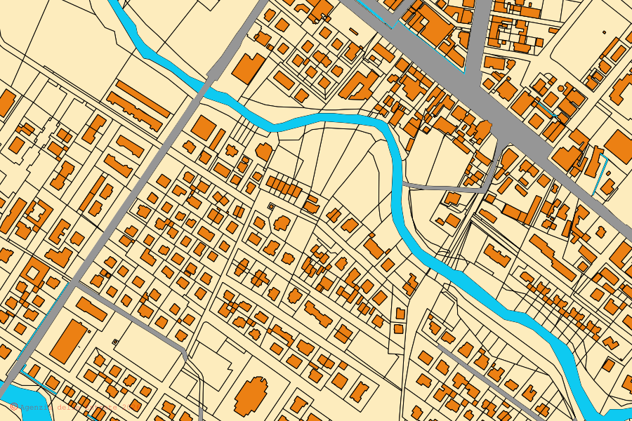 Mappa catastale del centro di Cadeo: particelle e fabbricati, cartografia Agenzia delle Entrate