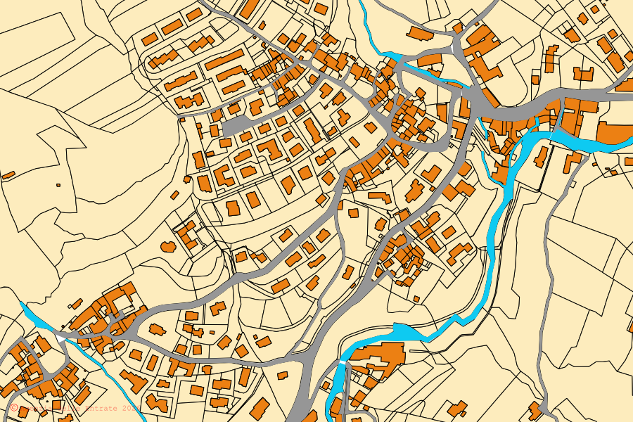 Mappa catastale del centro di Caino: particelle e fabbricati, cartografia Agenzia delle Entrate