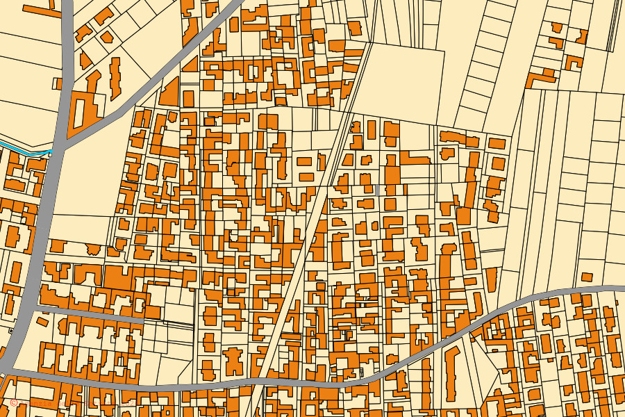 Mappa catastale del centro di Caivano: particelle e fabbricati, cartografia Agenzia delle Entrate