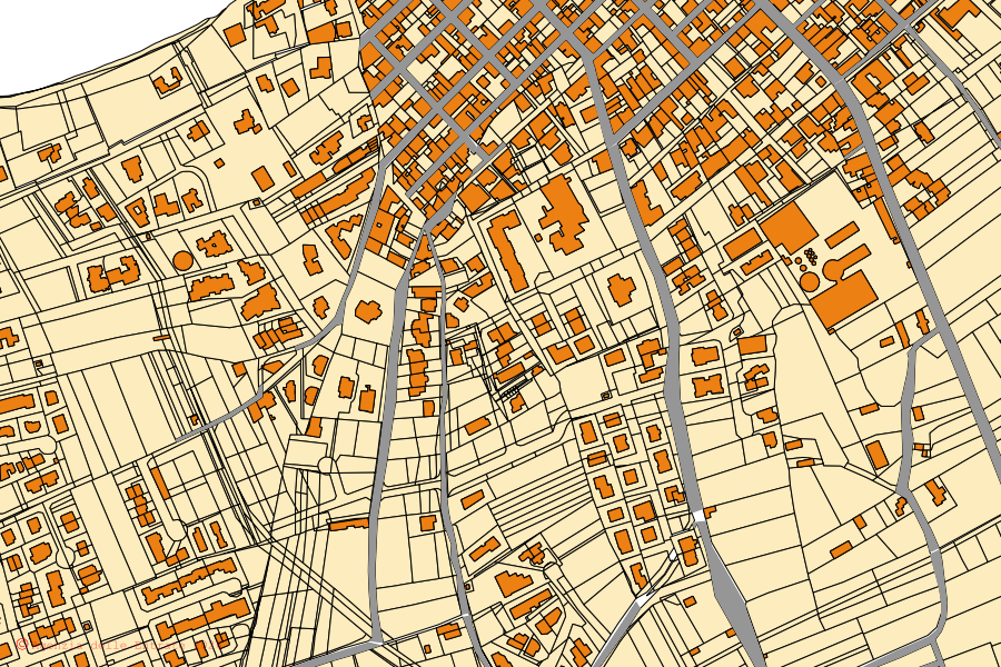 Mappa catastale del centro di Calasetta: particelle e fabbricati, cartografia Agenzia delle Entrate